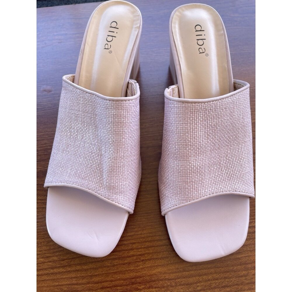 Diba Womens Shoes Light Pink  Block Heel Mule Sandal Size 8M